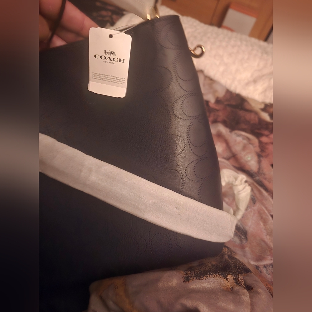 Coach Blue  Shoulder Bucket Bag with Signature Embossing - Picture 3 of 5